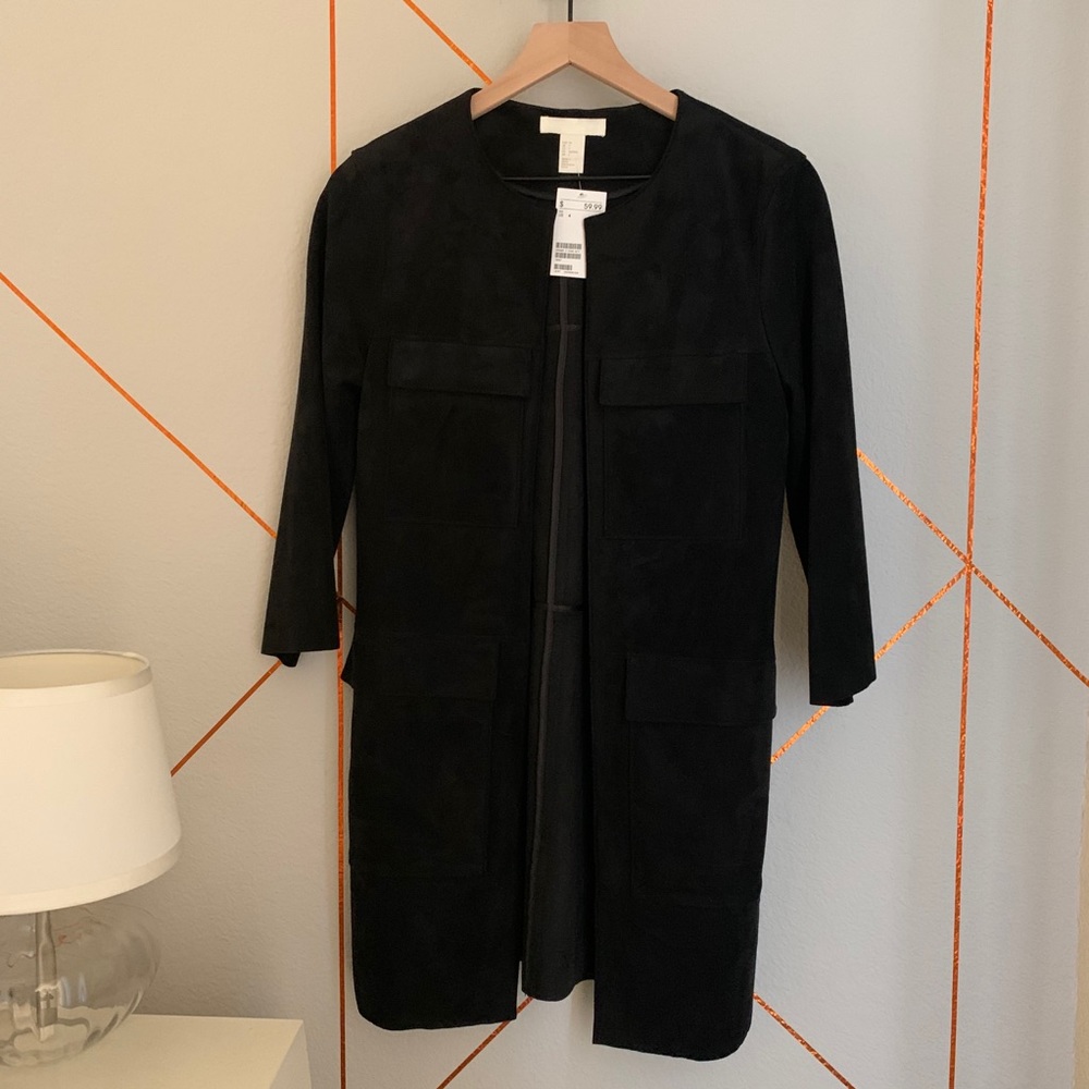 H&M Coat; Black